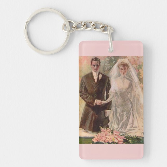 1906 Edwardian wedding Key Ring (Front)