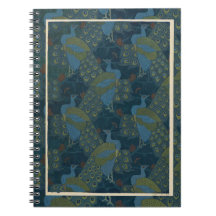1906 Vintage European peacocks wallpaper art