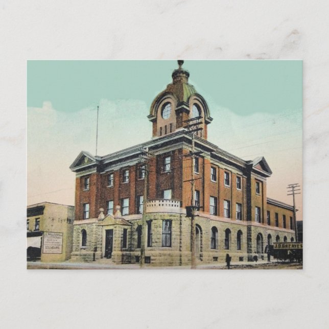 1907 Post Office Sault Ste Marie, Ont. Postcard (Front)