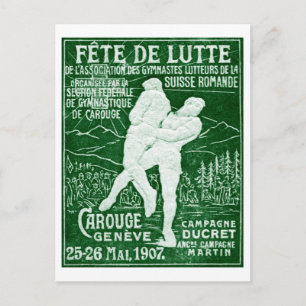 1907 Swiss Wrestling Postcard