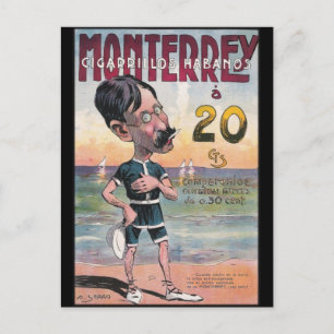 1907 Vintage Monetrrey Cigar Advertisement Postcard