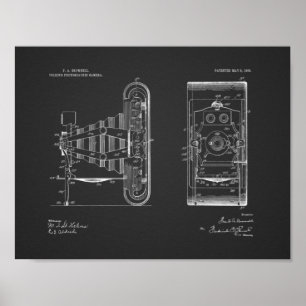 1908 Folding Camera Patent Art Drawing Print