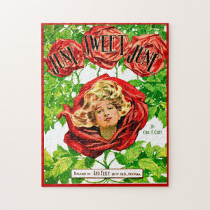 1908 June Sweet June sheet music cover Jigsaw Puzzle