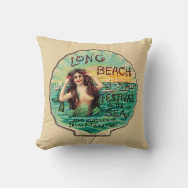 1908 Long Beach Festival of the Sea Cushion (Front)