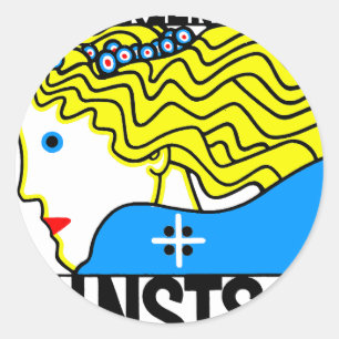 1908 Vienna Art Nouveau Art Show Fair Maiden Classic Round Sticker