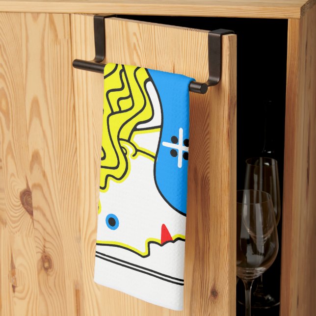 1908 Vienna Art Nouveau Art Show Fair Maiden Tea Towel (Thirds Fold)