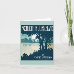 1909 Moonlight in Jungleland sheet music cover Note Card