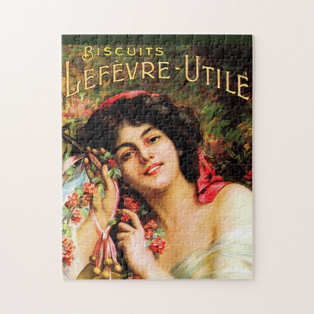 1909 pretty lady Biscuits Lefevre-Utile Jigsaw Puzzle (Vertical)