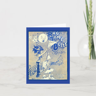 1909 Ragtime Betty sheet music art Note Card
