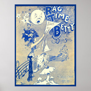 1909 Ragtime Betty sheet music art Poster