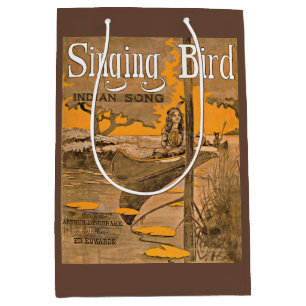 1909 Singing Bird sheet music print Medium Gift Bag