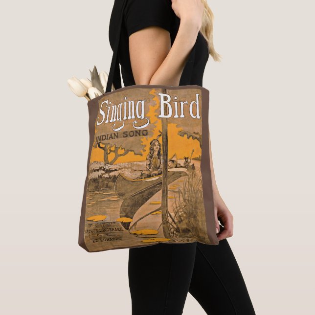 1909 Singing Bird sheet music print Tote Bag (Close Up)
