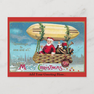 1909 Vintage Christmas Santa Illustration Holiday Postcard