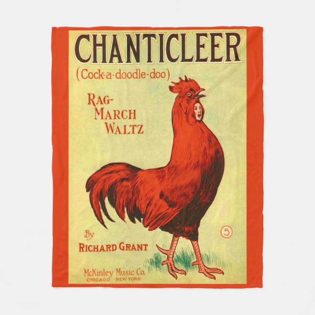 1910 Chanticleer sheet music print Fleece Blanket (Front)