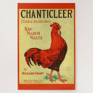 1910 Chanticleer sheet music print Jigsaw Puzzle