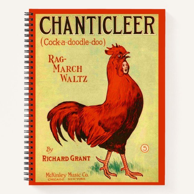1910 Chanticleer sheet music print Notebook (Front)