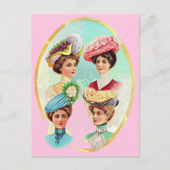 1910 dainty summer hats postcard (Front)