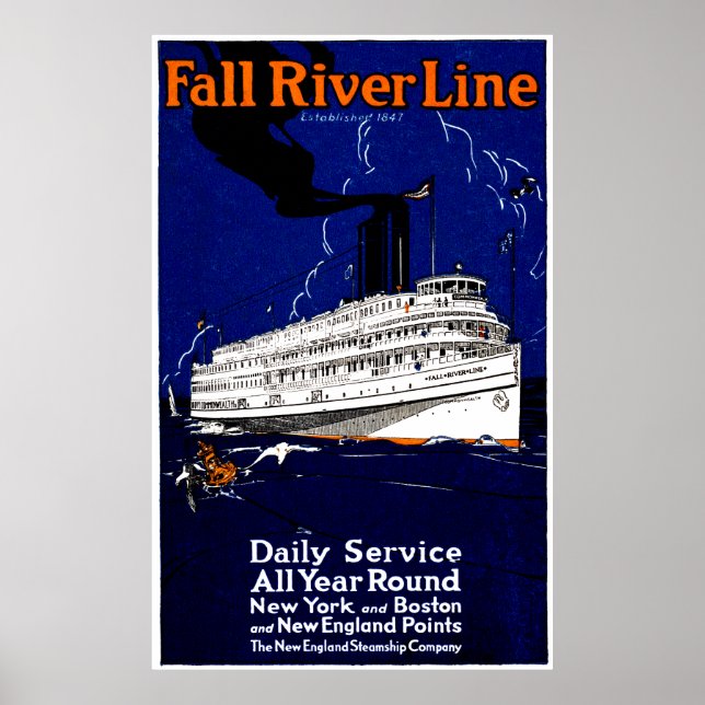 1910 Fall River Steamship Line Poster (Front)