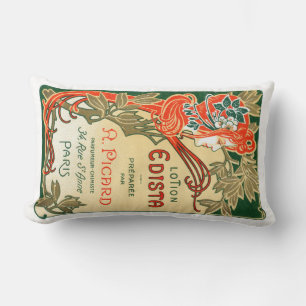 1910 French Art Nouveau label Lumbar Cushion
