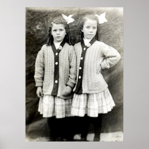 1910 Girlfriends wearing matching outfits Poster