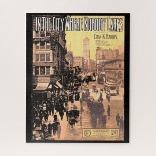 1910 In the City Where Nobody Cares sheet music Jigsaw Puzzle