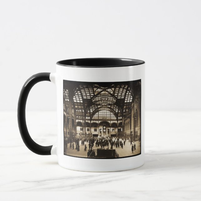1910 Penn Station NYC Magic Lantern Slide Sepia Mug (Left)