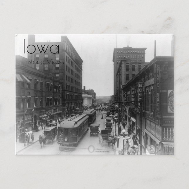 1910 View of Downtown Des Moines Postcard (Front)