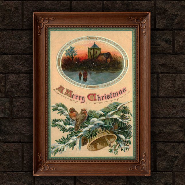 1910 Vintage Christmas Holly Poster Art (Creator Uploaded)