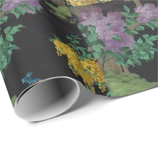 1910 Vintage Wallpaper The Cedar Tree Wrapping Paper (Roll Corner)