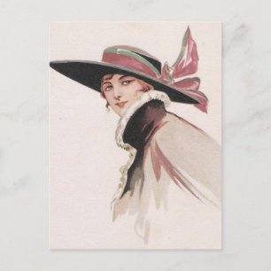 1910 Vintage Woman with Bonnet Postcard