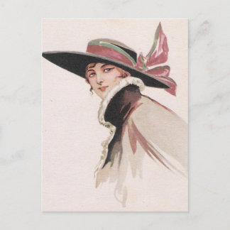 1910 Vintage Woman with Bonnet Postcard