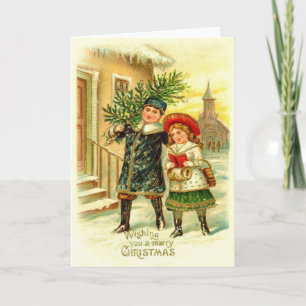 1910 Wishing You a Merry Christmas Holiday Card