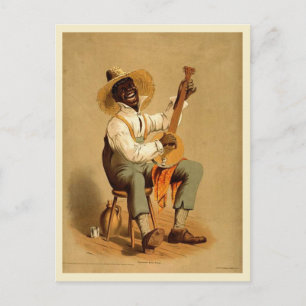 1910s African American Banjo Player Postcard