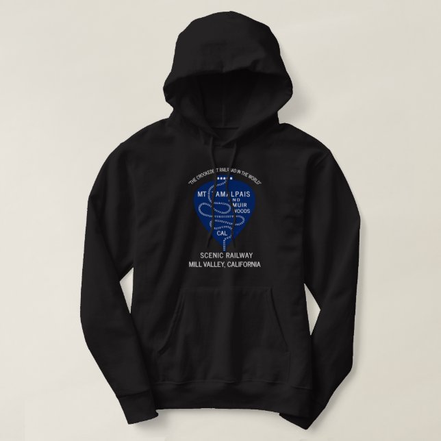 1911 Crookedest Railroad Mt Tamalpais Hoodie (Design Front)