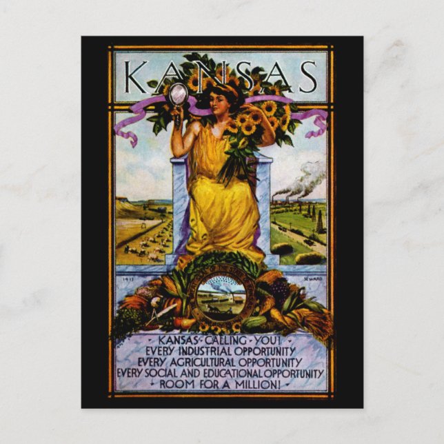 1911 Kansas Poster Postcard (Front)