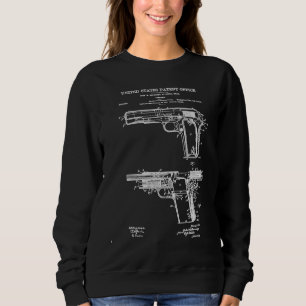 1911 Retro Vintage Handgun Diagram Blueprint Pisto Sweatshirt