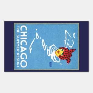 1912 Chicago, The Summer Resort Rectangular Sticker
