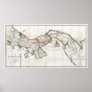 1912 Map of Panama Poster
