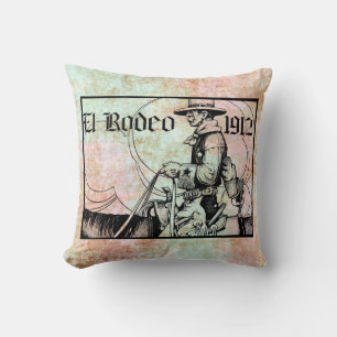 1912 Rodeo Cowboy Country western Art Cushion
