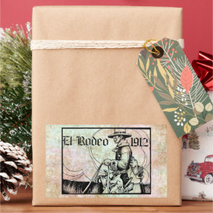 1912 Rodeo Cowboy Country western Art  Rectangular Sticker