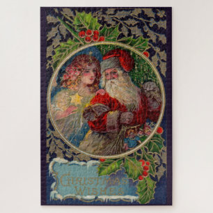 1912 Santa Claus and star angel Christmas  Jigsaw Puzzle