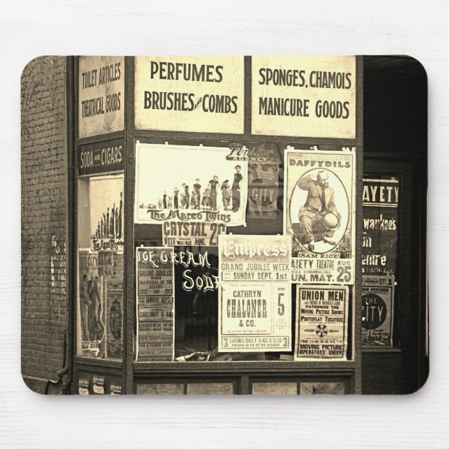 1912 Store Window Vaudeville Pro-Union Manicure Mouse Pad (Front)