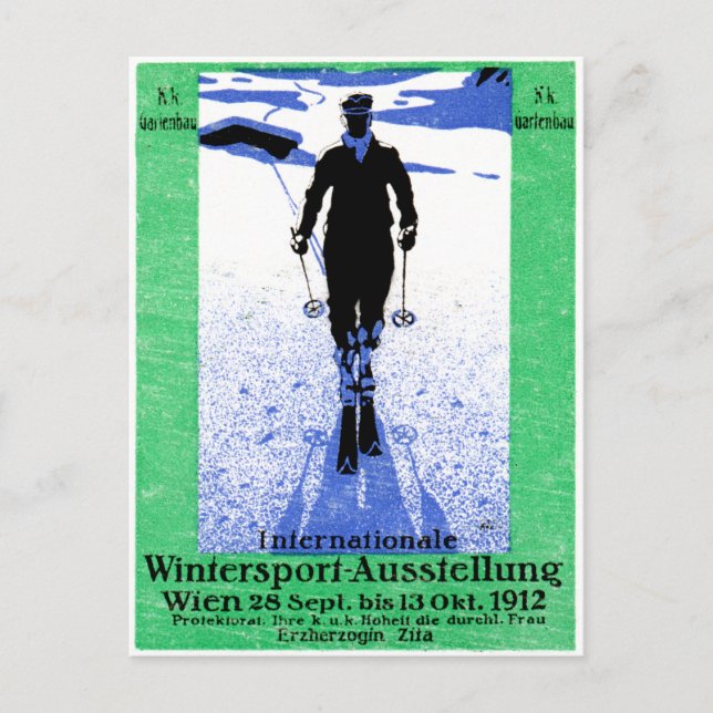 1912 Vienna Winter Sports Poster Postcard (Front)