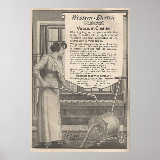 1913 ad for vacuum cleaner poster (Front)