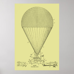1913 Boat Airship Balloon Patent Art Drawing Print