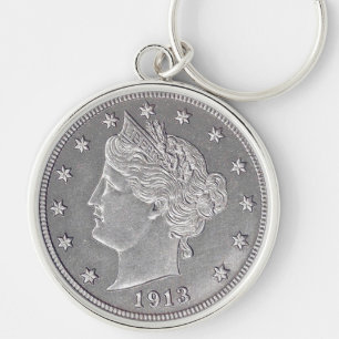 1913 Liberty Head Nickel Premium Round Keychain
