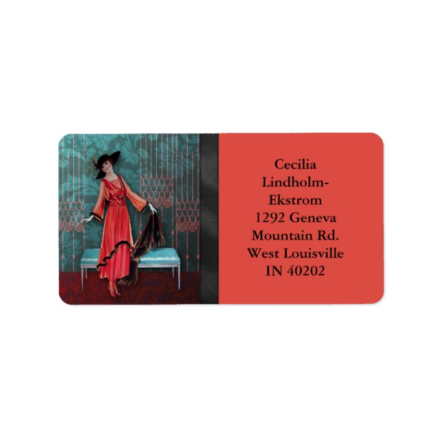 1913 LUXE: VINTAGE FASHION in Red & Turquoise Label (Front)