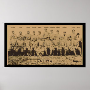 1913 New York Giants Fatima Tobacco Card Poster