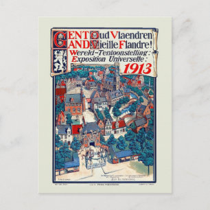 1913 World Expo Ghent Old Flanders Historical Postcard