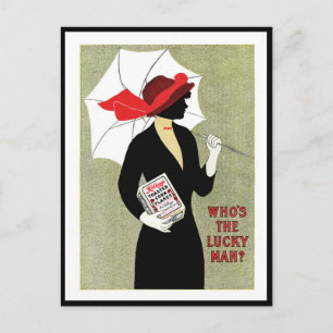 1914 ART DECO "LUCKY MAN" CORN FLAKES ADV POSTCARD